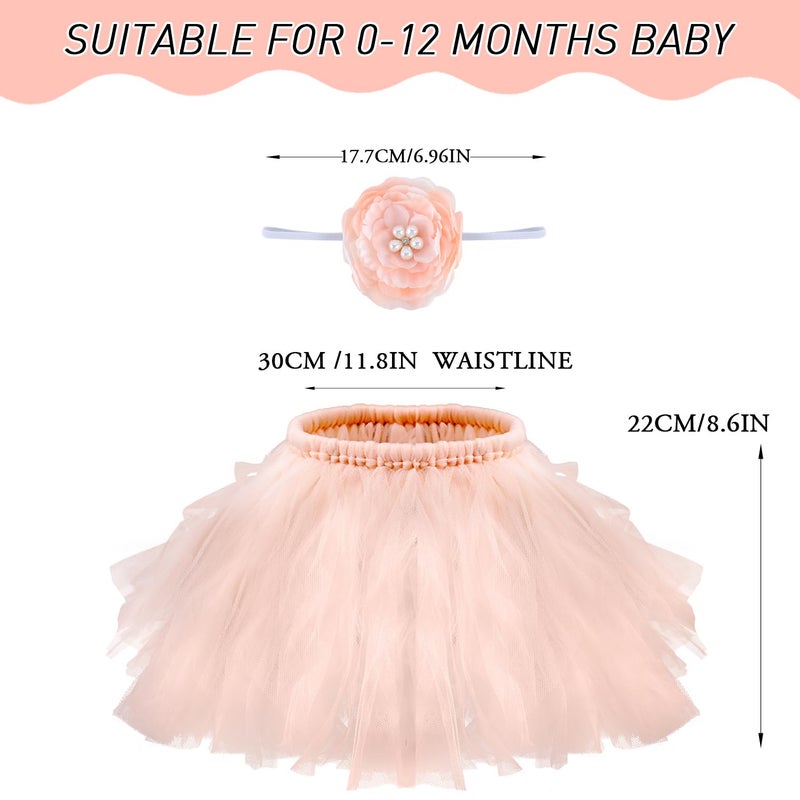 COFASHION Newborn Girls Photo Prop Outfits Newborn Photography Props-Pink Tutu Skirt & Baby Girl Angel Wings Set- Newborn Photo Props Girl Newborn Girl Outfits for Photography - Image 4